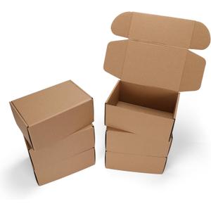9x6x4 Shipping Boxes Set of 6, Small Cardboard Boxes for Packaging, Brown Mailing Boxes for Small Business