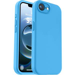 Vooii Compatible with iPhone 16e Case, Liquid Silicone Upgrade [Camera Protection] [Soft Anti-Scratch Microfiber Lining] Shockproof Phone Case for iPhone 16e 6.1 inch - Blue