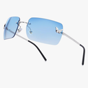 knliwkm Rimless Rectangle Y2k Sunglasses for Women Men Cute Small Clear Frameless Tinted Lens 2000S Fashion Shades Butterfly
