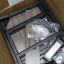 Night Stand Bedside Charger Bedroom - Grey Nightstand with Charging Station & LED Light Strip, Morden End Table with USB Ports & AC Outlets, Night Stand with Storage Shelf & 2 Fabric Drawers