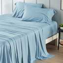 Bedsure Full Size Bed Sheets, Cooling Sheets, Rayon Derived from Bamboo, Pure Woven, Breathable & Soft, Deep Pocket Up to 16 Inches, Hotel Luxury Silky Bedding for Hot Sleepers, Aqua
