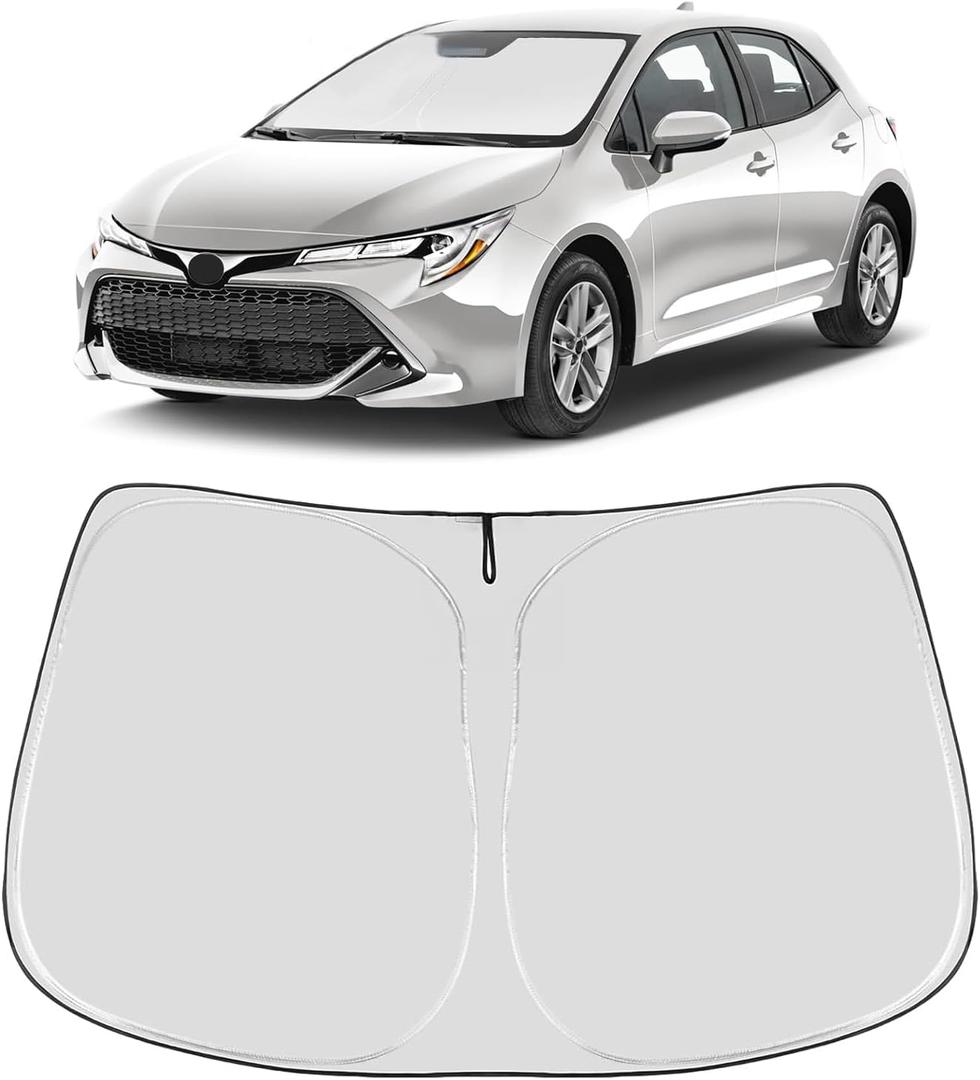 Proadsy 2025 Upgrade Windshield Sun Shade Custom Fit Toyota Corolla 2019-2024 2025 4-Layer Foldable Front Sunshade Protector Sun Visor Blocks UV Rays Keep Car Cooler Accessories