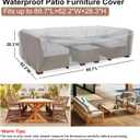 Heavy Duty Patio Furniture Covers Waterproof, Mrrihand Patio Furniture Outdoor Sectional Sofa Set , Patio Table and Chair Set Cover 89.7"L62.2"W28.3"H
