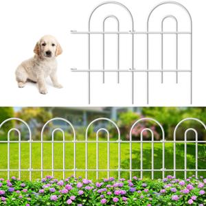 AMAGABELI GARDEN & HOME 25 Panels 24in(H)35ft(L) Decorative Garden Fences and Borders for Dogs No Dig Metal Fence Garden Edging Border Animal Barrier Fencing for Flower Bed Yard White