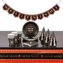 Movie Night Party Pack with Dinnerware, Hats, Banner, Tablecloths (Serves 24, 99 Pieces)