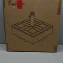 FRUITEAM Patio Umbrella Base Heavy Duty with 4 Wheels, Fillable Mobile Umbrella Base,Square Market Stand for Patio,Deck, Outdoor with 2 Locks 1 Knobs, 120lb Capacity