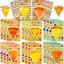 24 Sheets Make A Pizza Stickers for Kids, Make Your Own Stickers, Pizza Parties Cute Party Favors Decorations, DIY Arts Birthday Games Family Night