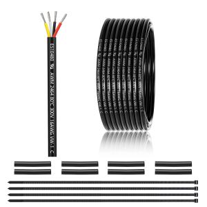 16 Gauge 4 Conductor Electrical Wire 25FT, UL 2464 16 AWG 4 Wire Cable Tinned Copper PVC Stranded 16/4 Core Wire for LED Lighting, Outdoor Low Voltage Extension Cable, Automotive etc.