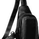 Genuine Leather Sling Bag for Men and Women Crossbody Shoulder Bag Sling Backpack Chest Purse Cross Body Pouch