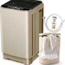 Portable Washing Machine Full Automatic 17.7lbs Small Washing Machine for Apartment 10 Wash Program with Drain Hose, Portable Washer Machine for Dorm, College, RV, Golden