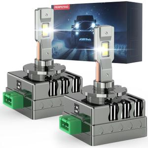 Upgraded D3S Bulb, 46,000LM, 800% Brightness D3R, 6,000K White, 10x Cooling, 1:1 Xenon Size, Fast Plug, Compatible 99.99%, 2-Pack