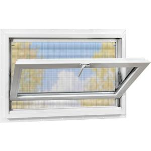 Vinyl Basement Hopper Window, Bathroom Window 32" x 24" White