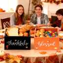 2 Pcs Fall Candy Bowl Dish Mini Wooden Autumn Candy Bowl Thankful Blessed Thanksgiving Harvest Candies Holder Farmhouse Party Supplies for Tiered Tray Holiday Table Decor Housewarming Gift