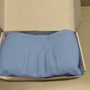 Silicone Bath Pillow, New Material Bath Pillows for Tub Head Neck and Back Support, Bath Tub Pillow with 4D Press Inflatable Airbag and Non-Slip Strong Suction Cups, Quick-Drying, Easy to Store, Blue