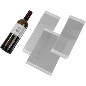Wine Label Protector Film – Pinot Noir Size (50 pcs), Transparent Wine Label Covers with Double-Sided Adhesive, Wedding & Celebration Gift