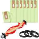 Landhoow Vacuum Brush Roller Replacement Parts Compatible with Oreck XL, 3 Pcs Vacuum Belt & 8 Pcs Bags, Cleaner Belt Compatible with 0300604, Upright Replacement Parts for House and Office Clean