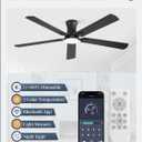 Fanbulous 60 inch ceiling fan with light, Low Profile Ceiling Fan with Light, App&Remote Control, Dimmable LED Light, Flush Mount Ceiling Fan for Indoor Bedroom Living Room, Qiuet DC Motor