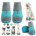 Dog Shoes for Large Dogs, Medium Dog Boots & Paw Protectors for Hardwood Floors, Outdoor Dog Booties for Hot Pavement Winter Snow Hiking, Breathable Dog Shoes with Reflective Strips Size 8