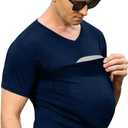 Mens Dad Shirts Baby Carrier Shirt Short Sleeve Skin to Skin New Dad Gifts T-Shirt with Pocket (XX-Large, Navy)