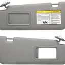 Driver Left & Passenger Right Side Sun Visor Replacement Compatible with Toyota Highlander 2008 2009 2010 2011 2012 2013 Replaces# 74320-48500-B0 74320-0E050-B0 Color Gray