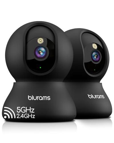 Blurams 5G Indoor Cameras for Home Security, 2K Pet Camera with Phone App, 360° PTZ Home Cam w/Dual-Band WiFi6, 2-Way Talk, Free Human/Sound Detection, Motion Tracking, Night Vision, Works with Alexa