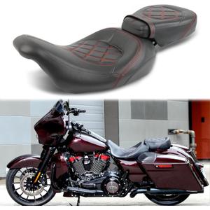 Rich Choices Low-Profile Driver Passenger Seat Pillion Set Compatible with Harley Touring Road King FLHR Street Glide FLHX Road Glide FLTRX CVO Street Glide FLHXSE Electra Glide Ultra Classic (Red)