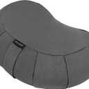 Retrospec Sedona Zafu Meditation Cushion with Buckwheat Hull Fill - Adjustable Yoga & Pilates Equipment Support - 17in Crescent Cotton Cover (Stone)