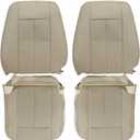 NLQR Driver and Passenger Side Bottom and Top Perforated Seat Covers Replacement Microfiber Leather Tan Compatible with Ford Expedition 2007 2008 2009 2010 2011 2012 2013 2014