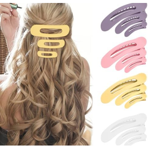 Ahoney 12 Pack Alligator & Banana Flat Hair Clips for Thin & Thick Hair - 3 Sizes Lay Down Claw Clips - Morandi 2 Pack