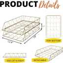 Performore 11x17 Stackable Metal Paper Tray Organizer, 2-Tier Wire Desk Trays for Office & Home, Gold File Holder for Documents, Mail, Folders & Tabloid-Size Paper