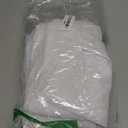 BGment Short White Linen Curtains 45 Inch Length for Kitchen, Rod Pocket Small Window Drapes Light Filtering for Bathroom Bedroom Ring Clips Decorative, 34 Inch Wide Each Panel