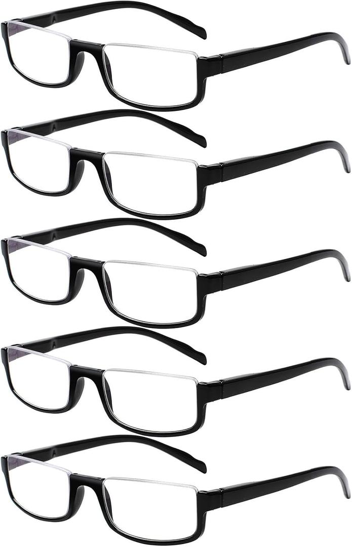 Kerecsen Half Frame Reading Glasses for Men & Women, Lightweight Comfort-Fit Design with Spring Hinges