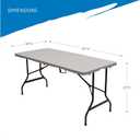 Iceberg IndestrucTable Classic Center-Folding Table, 5 ft, Platinum Granite | Measures 60" x 30" x 29", holds up to 250 lbs