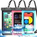 Up to 8.3" 3 Pack Multicolor Universal Waterproof Phone Pouch, Large Phone Waterproof Case Dry Bag,Protection Level: IP68,Outdoor Sports for Apple iPhone,Samsung,and More,Black,Blue,Pink