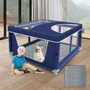 XVISHX 42x42 Inches Puppy Playpen with Cover&Dog Pads, Dog Playpen for Puppies or Small Dogs, Pet Playpen for Indoor & Outdoor, Sturdy Safety Dog Pen with Thickened Fabric