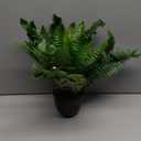 Hollyone 17.7" Fake Fern Potted Plant Small Artificial Boston Ferns in Pot 25 Leaves for Outdoors & Indoor Faux Fern Bush Plant for Patio Garden Farmhouse Windowsill Office Living Room Home Decor (Medium)