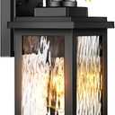 VIANIS Porch Lights Outdoor with Motion Sensor, Dusk to Dawn Outdoor Wall Lights Lantern, Anti-Rust Matte Black Outside Light Fixture Sconce for House, Patio, Garage, Waterproof (12.6 in)