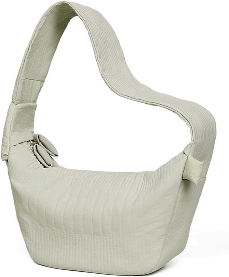 HomemeDiary Quilted Puffy Crossbody Bag for Women, Medium Size Hobo Shoulder Purse Soft Fluffy Handbag with Adjustable Strap