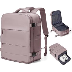 coowoz Travel Backpack Carry On for Women Man Gym Backpacks with Laptop Compartment Mochila de Viaje Teacher Personal Item Backpack Rucksack Airplane Accessories Must Haves Pink Purple Small