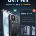 FNTCASE for iPhone 15 Plus Case: for iPhone 14 Plus Case Military Grade Rugged Cell Phone Cover with Kickstand | Shockproof TPU Protection Bumper Matte Textured Design 6.7 inch (Black)