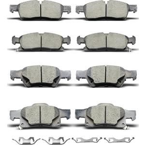 D1455 D1498 Front Rear Ceramic Brake Pads With Clips Fit For 2011-2023 Dodge Durango,For 2011-2021 Jeep Grand Cherokee