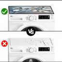 Non-Slip Washer & Dryer Top Cover Mat  Dust-Proof Protector Pad with Multiple Pattern Designs for Laundry Room & Kitchen Decor, Universal 23.6"x19.7" (Silver Flower, 23.6"x19.7")