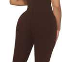 Hafailia Womens Sexy Sleeveless One Piece Jumpsuits Cutout Bodycon High Waisted Club Outfits Catsuits (Brown, L)