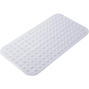 AmazerBath Bath Tub Mat, Medium Size 27.6 x 15 Inches Non-Slip Shower Mats with Suction Cups and Drain Holes, Bathtub Mats Bathroom Mats Machine Washable (White)