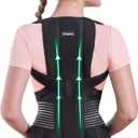 Omples Posture Corrector for Women and Men Thoracic Back Brace Straightener Shoulder Upright Support Trainer for Body Correction and Neck Pain Relief, Small (waist 26-34 inch) (Small (Pack of 1))