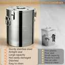 Newget 40 Lbs Stainless Steel Dog Food Storage Container, Large Airtight Pet Food Storage Bin with Lid to Keep Fresh, Metal Container with Scoop for Dog, Cat, Bird Seed, Rice, Grain & Kitchen Pantry