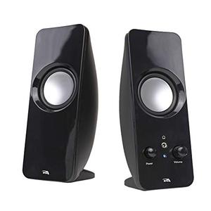 Cyber Acoustics CA-2050 2.0 Speaker System, 3.5mm Stereo Multimedia Desktop Computer Speaker, Separate headphone output, volume control, power on and off (CA-2050)