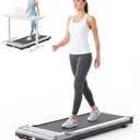 Smug Compact Armless Treadmill, Space Saving Design for Home & Office, Quiet Under Desk Walking Pad, 200 Lbs Capacity 3 in 1 Portable Walking Treadmill (no handle, Bright Silver)
