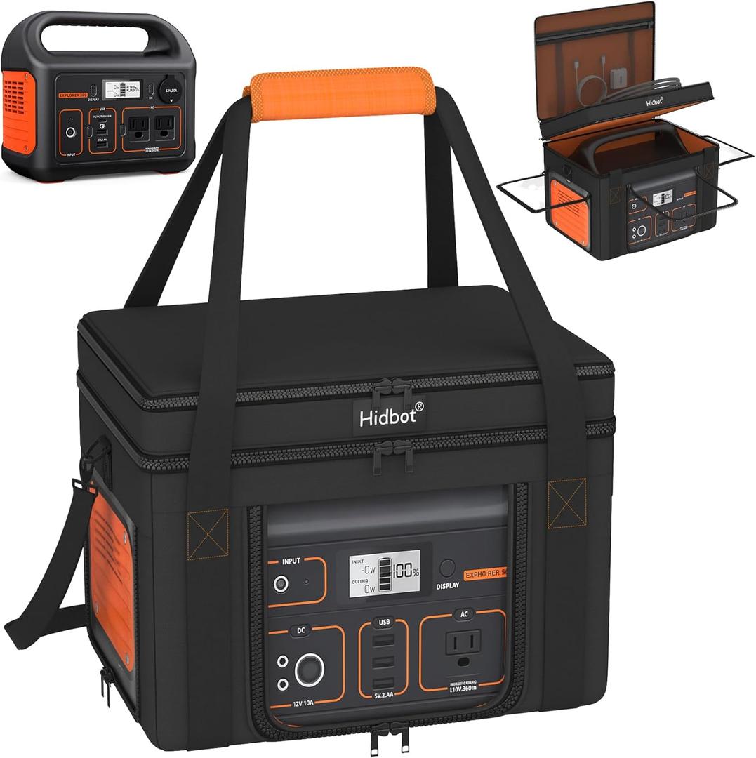 Travel Carrying Case for Jackery Explorer 300,Portable Power Station Storage Bag for Jackery Explorer 300 with Waterproof Bottom, Side Ventilation Double Layer for Jackery Accessories,Bag Only