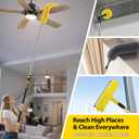 20 Foot High Ceiling Duster Kits with 5-12ft Heavy Duty Extension Pole, High Reach Duster for Cleaning,Microfiber Feather Duster,Cobweb Duster,Ceiling Fan Duster,Window Squeegee & Cleaner